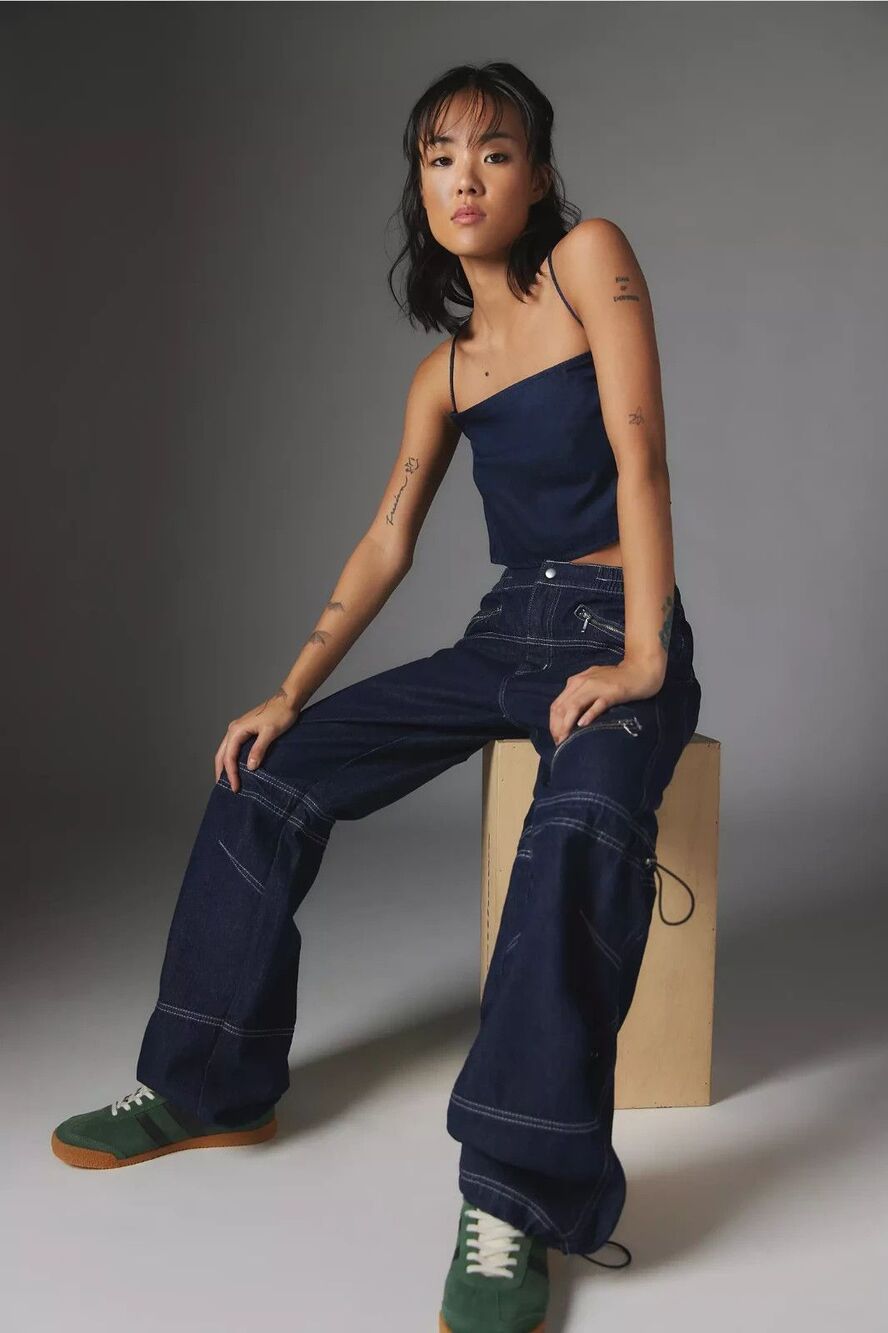 New Urban Outfitters Silence & Noise Lee Moto Denim Size 33